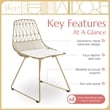 Pemberly Row Contemporary Metal Dining Chair in Gold (Set of 2)