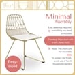 Pemberly Row Contemporary Metal Dining Chair in Gold (Set of 2)