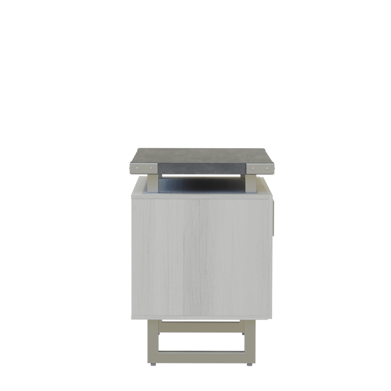 Pemberly Row Contemporary Storage Cabinet in Stone Gray Finish