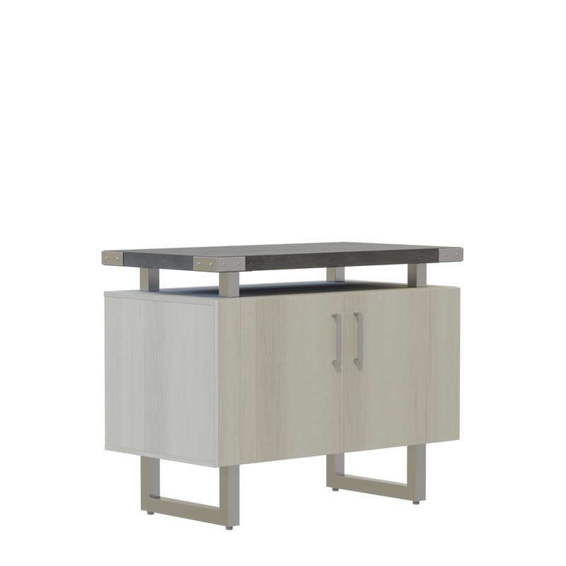 Pemberly Row Contemporary Storage Cabinet in Stone Gray Finish