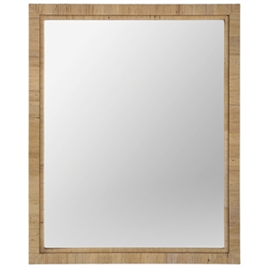 Pemberly Row Modern / Contemporary Rattan Mirror in Brown Finish