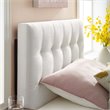Pemberly Row Biscuit Tufted Twin Performance Velvet Headboard in White