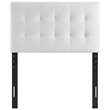 Pemberly Row Biscuit Tufted Twin Performance Velvet Headboard in White