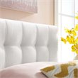 Pemberly Row Biscuit Tufted Twin Performance Velvet Headboard in White