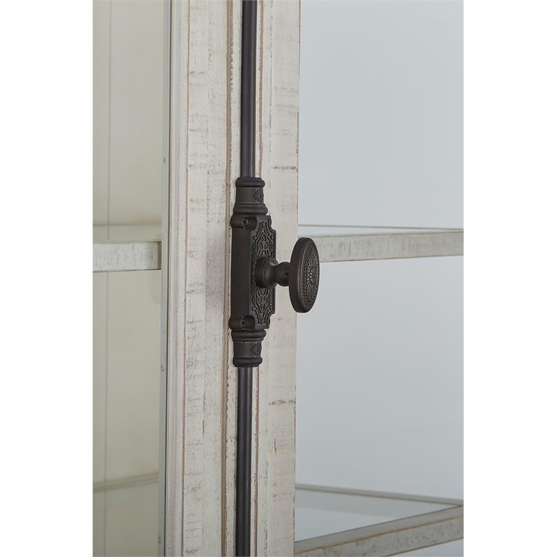 Pemberly Row Contemporary Wooden China Cabinet in White Finish