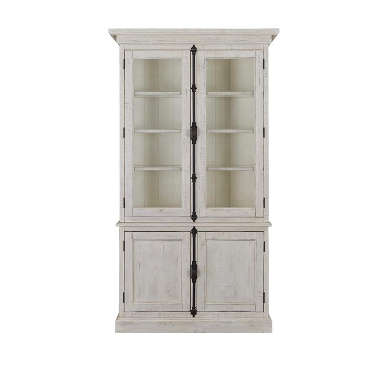 Pemberly Row Contemporary Wooden China Cabinet in White Finish