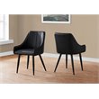 Pemberly Row Side Curved Upholstered  Kitchen Dining Chair Set Of 2 in Black