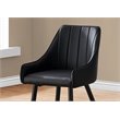 Pemberly Row Side Curved Upholstered  Kitchen Dining Chair Set Of 2 in Black