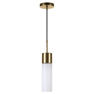 Pemberly Row Contemporary 3&quot Metal/Glass Pendant in Brass Finish