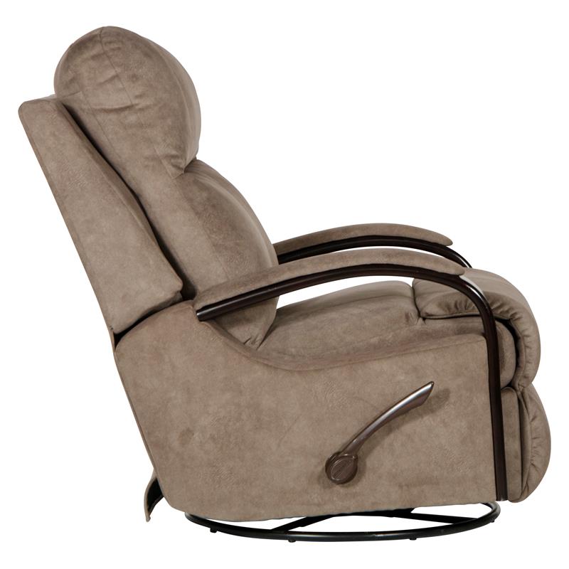 Pemberly Row Swivel Glider Recliner in Portabella Brown Polyester Fabric