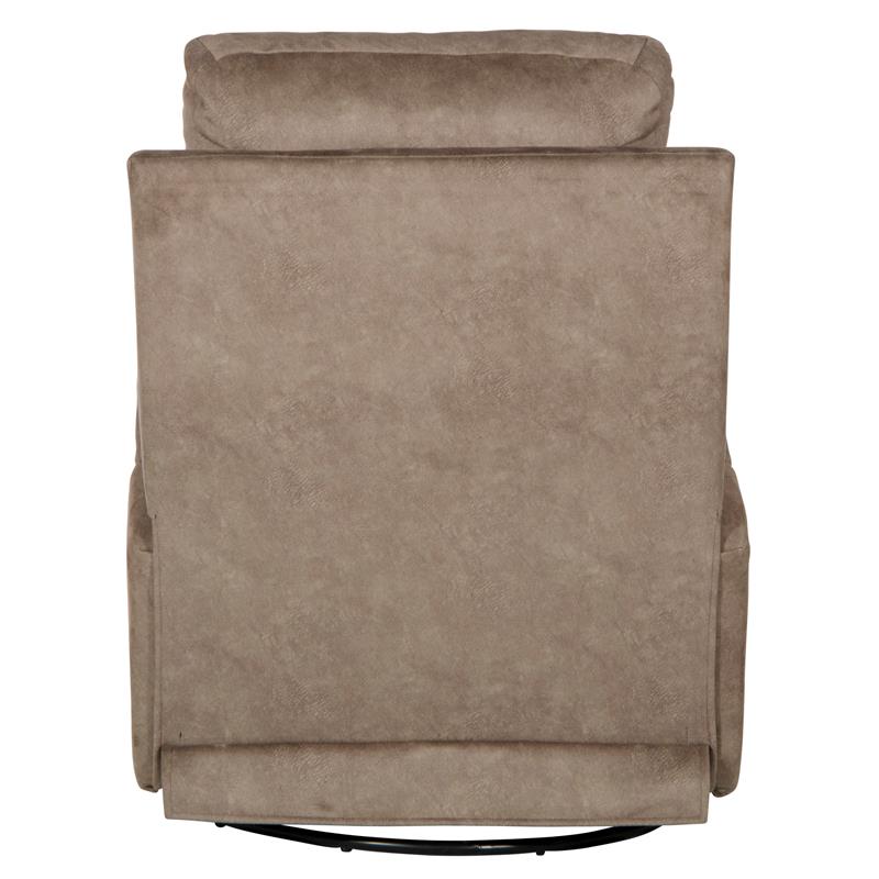 Pemberly Row Swivel Glider Recliner in Portabella Brown Polyester Fabric