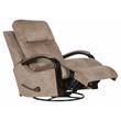 Pemberly Row Swivel Glider Recliner in Portabella Brown Polyester Fabric