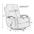 Pemberly Row Swivel Glider Recliner in Portabella Brown Polyester Fabric