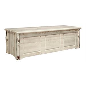 Pemberly Row 59&quot Transitional Solid Wood Blanket Chest in Natural