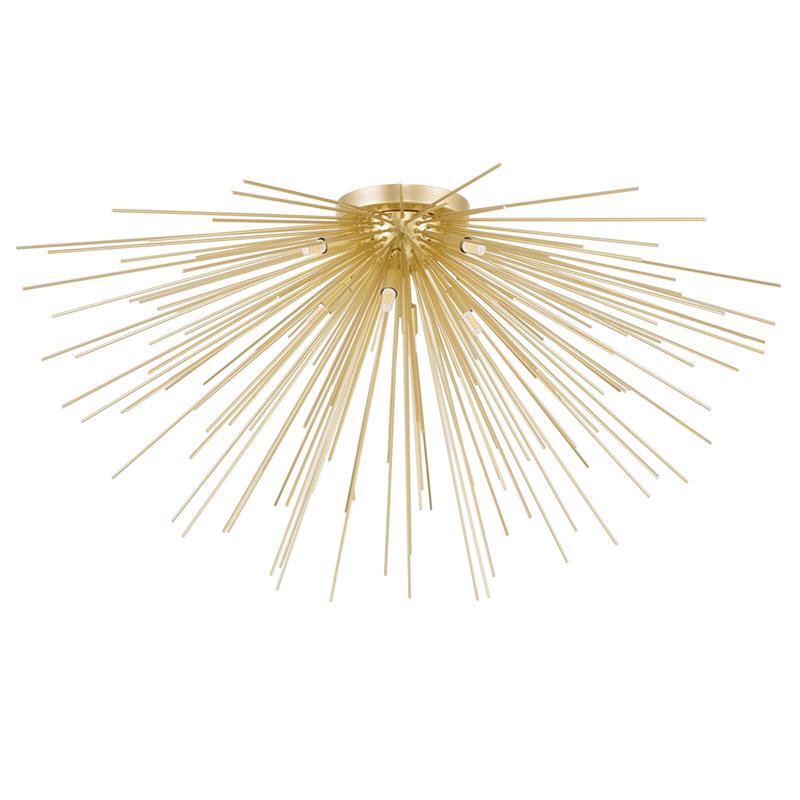 Pemberly Row 8 Light Contemporary Metal Flush Mount in Gold Leaf