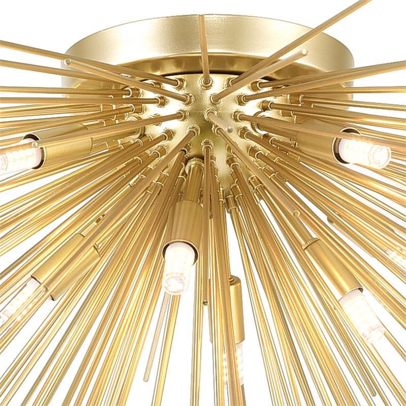 Pemberly Row 8 Light Contemporary Metal Flush Mount in Gold Leaf