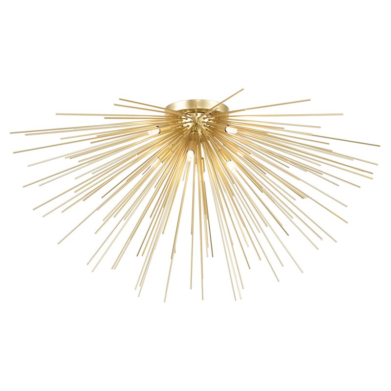 Pemberly Row 8 Light Contemporary Metal Flush Mount in Gold Leaf