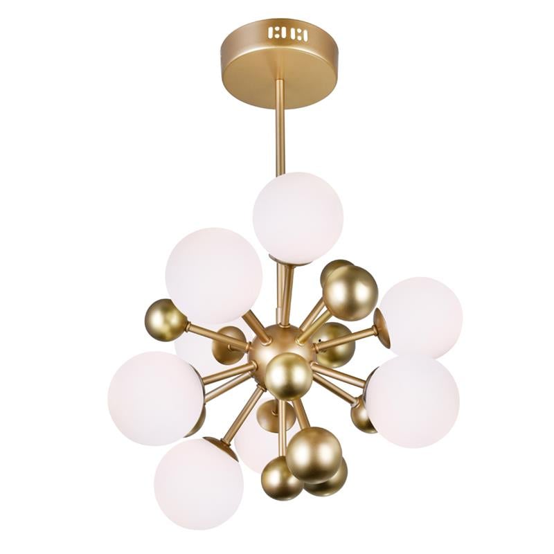 Pemberly Row Element 8 Light Contemporary Metal Chandelier in Sun Gold