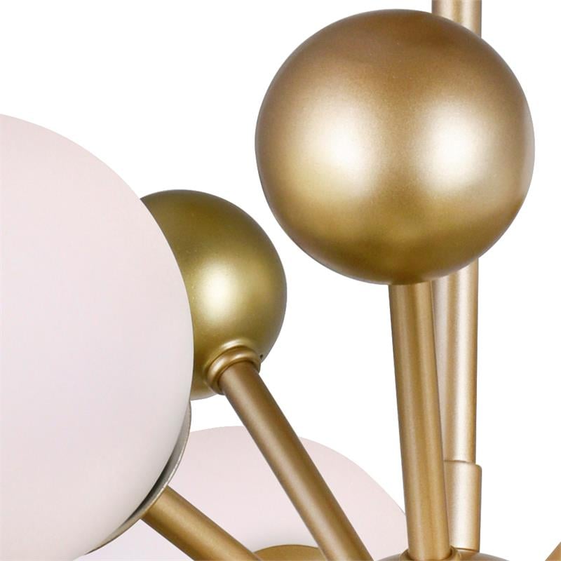 Pemberly Row Element 8 Light Contemporary Metal Chandelier in Sun Gold