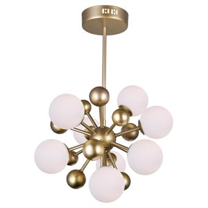 Pemberly Row Element 8 Light Contemporary Metal Chandelier in Sun Gold