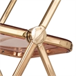 Pemberly Row Acrylic Folding Chair Gold Metal Frame Set of 4 in Rose Pink