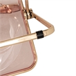 Pemberly Row Acrylic Folding Chair Gold Metal Frame Set of 4 in Rose Pink