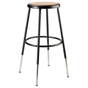 Pemberly Row 25-33&quot Height Adjustable Modern Metal Heavy Duty Stool in Black