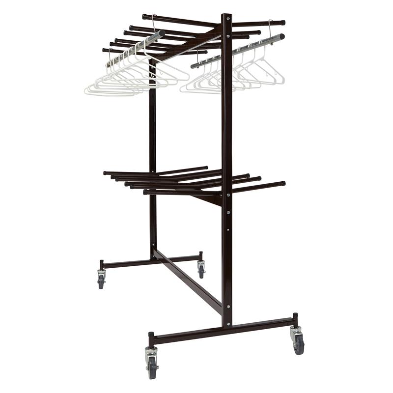 Pemberly Row Powder-Coated Steel Metal Chair Truck w/ Checkerette Bars in Brown