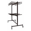 Pemberly Row Powder-Coated Steel Metal Chair Truck w/ Checkerette Bars in Brown