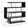 Pemberly Row Glass Top Writing Desk in Chrome and Black High Gloss