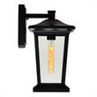 Pemberly Row 1 Light Farmhouse Metal Outdoor Wall Light in Black