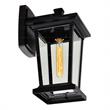 Pemberly Row 1 Light Farmhouse Metal Outdoor Wall Light in Black