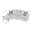 Pemberly Row Fabric Reversible Sectional Sofa Set in Light Coffee Color