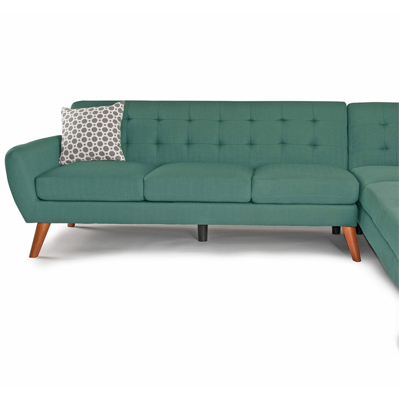 Pemberly Row 2 Piece Fabric Sectional Sofa Set in Laguna Blue Color