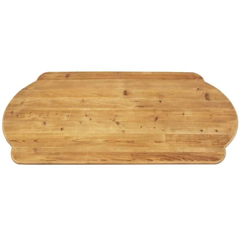 Pemberly Row Old Pine Solid Wood Carrom Dining Table in Natural