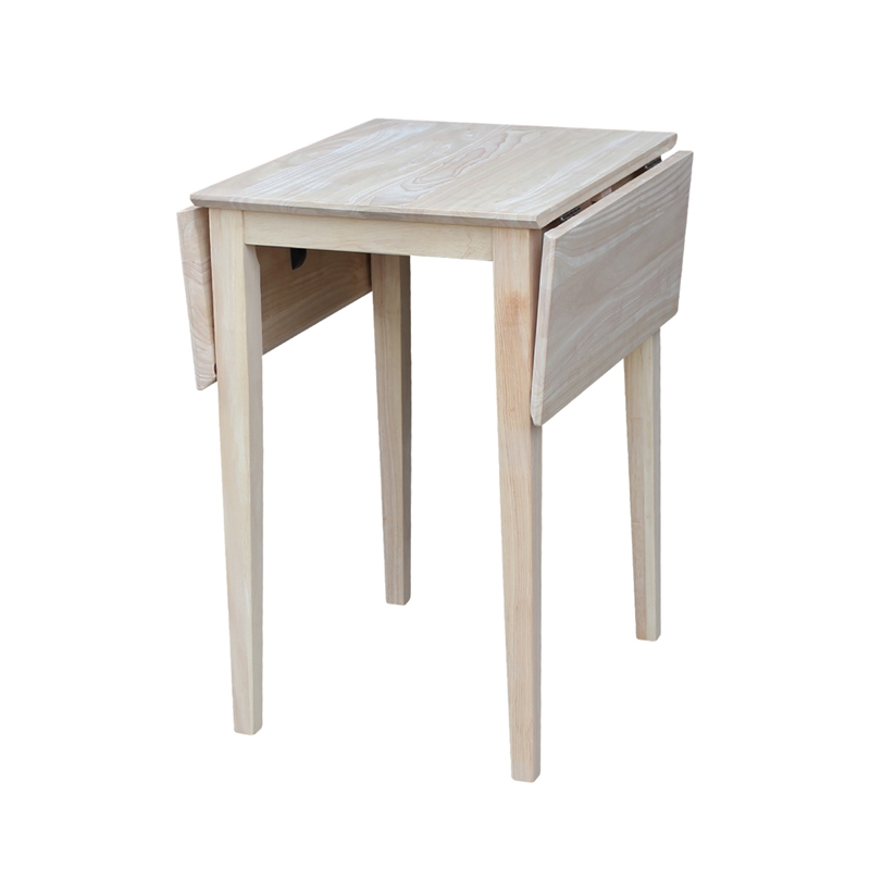 Pemberly Row Drop Leaf Solid Wood Dining Table with 2 Splat Back Chairs