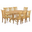 Pemberly Row Contemporary 9-piece Wood Dining Set in Oak Finish