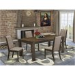 Pemberly Row 5-piece Wood Dining Set in Jacobean Brown/Dark Khaki