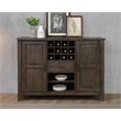 Pemberly Row Contemporary Wood Server/Wine Storage in Brown Finish