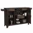 Pemberly Row Contemporary Wood Server/Wine Storage in Brown Finish