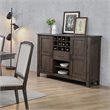 Pemberly Row Contemporary Wood Server/Wine Storage in Brown Finish