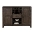 Pemberly Row Contemporary Wood Server/Wine Storage in Brown Finish