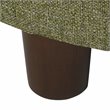 Pemberly Row Round Transitional Wood and Fabric Storage Ottoman in Green Tweed