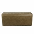 Pemberly Row Faux Leather Large Storage Bench with Nailhead Trim in Brown
