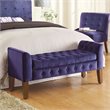 Pemberly Row Traditional Velvet Tufted Storage Bench and Settee in Purple