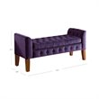 Pemberly Row Traditional Velvet Tufted Storage Bench and Settee in Purple