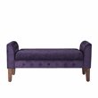 Pemberly Row Traditional Velvet Tufted Storage Bench and Settee in Purple