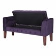Pemberly Row Traditional Velvet Tufted Storage Bench and Settee in Purple