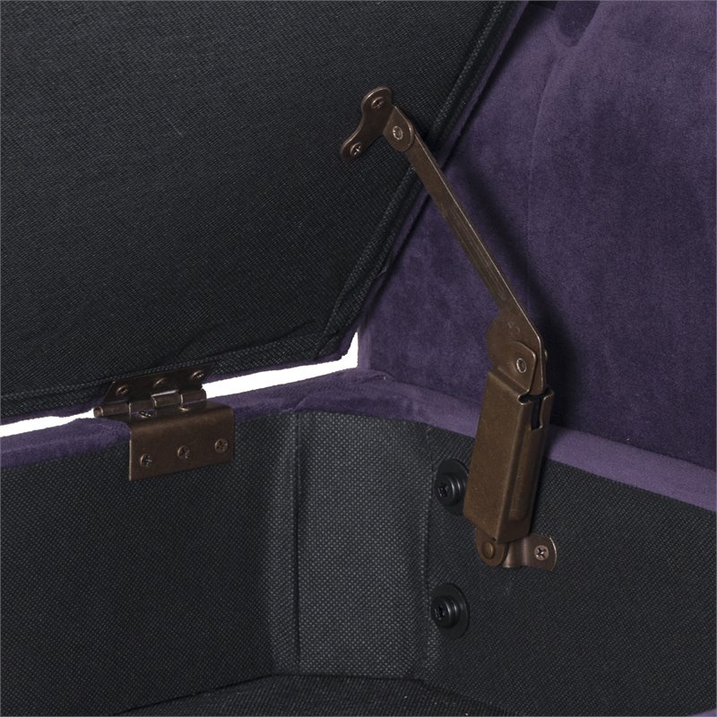 Pemberly Row Traditional Velvet Tufted Storage Bench and Settee in Purple