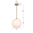 Pemberly Row 1-Light Metal Pendant in Brass and Frosted White